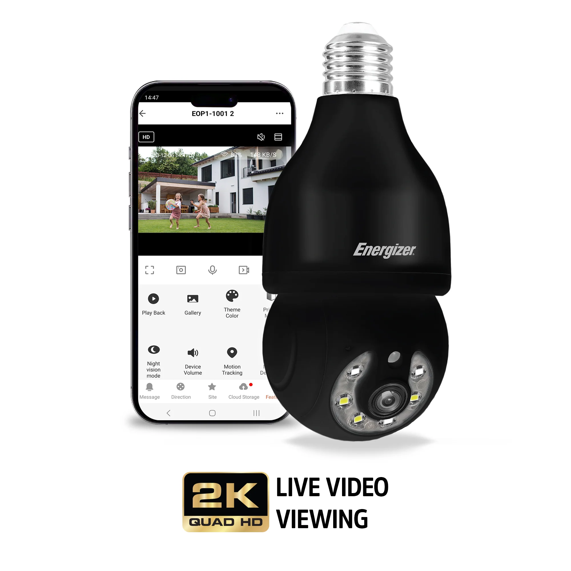 Smart 5GHz 2K Security Auto Tracking P/T Light Bulb Socket Camera - Image 4