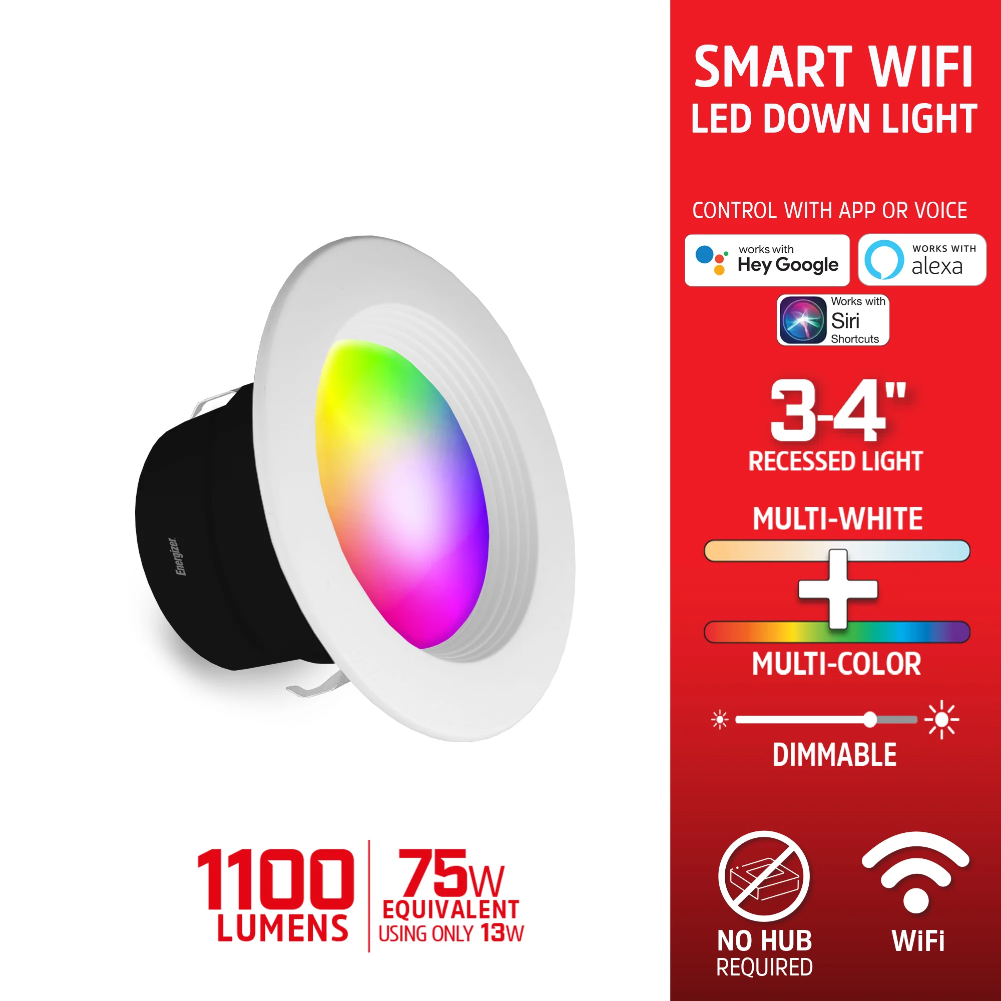 Smart 3/4 inch Multicolor and Multi-White Downlight LED Light Bulb - Image 3